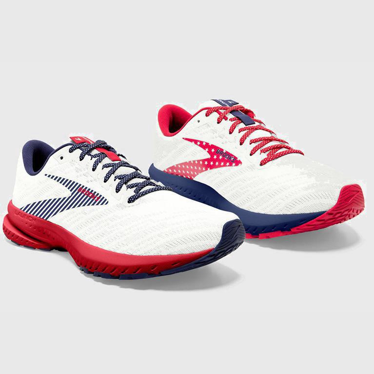 Tenis Brooks Launch 7 - Zapatillas Para Correr En Asfalto Hombre - Blancas (CUFM-67084)